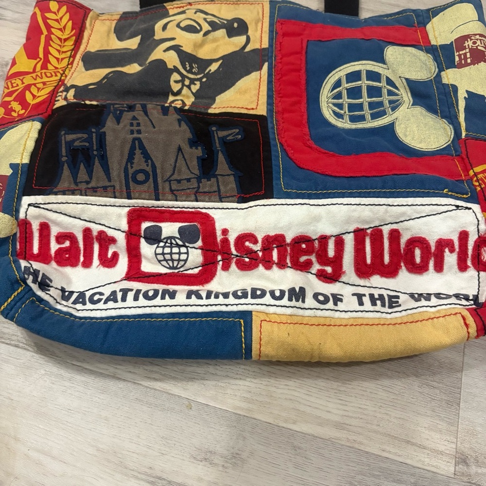 Vintage Walt Disney World The Vacation Kingdom of the World Patchwork Tote Bag - Picture 3 of 6